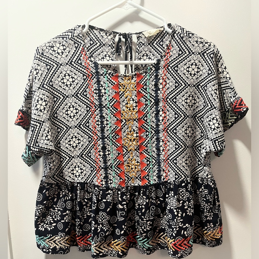 Altar’d State multicolor crop peplum top